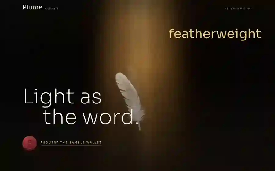 Plume Designstudie – Leicht, elegant und mit filigraner Typografie