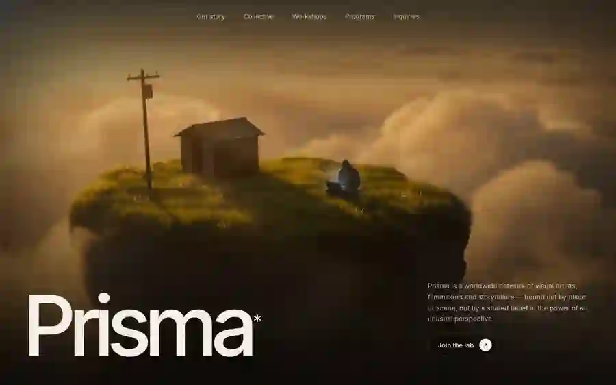 Prisma Designstudie – Moderne Landingpage für Technologieunternehmen